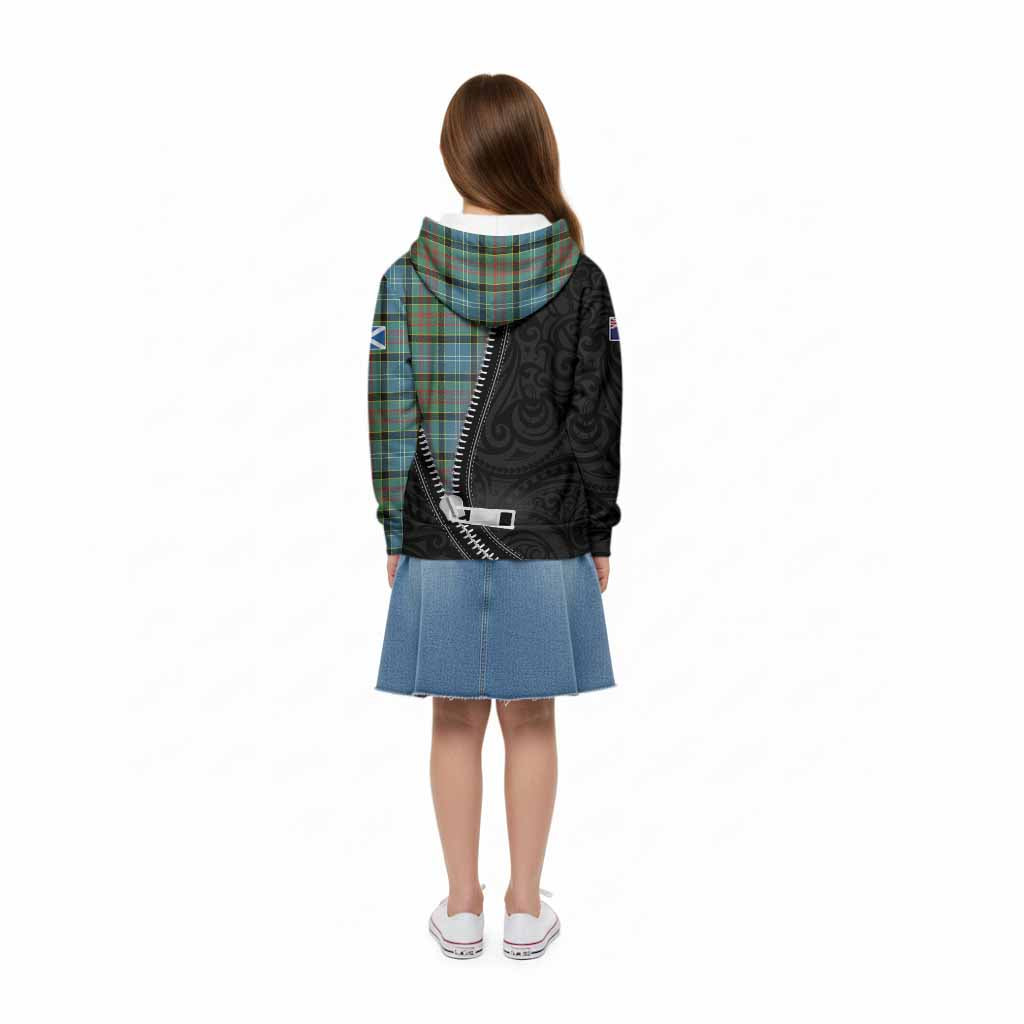 Cathcart Tartan Kid Hoodie New Zealand Pattern Unique Zipper Stylized