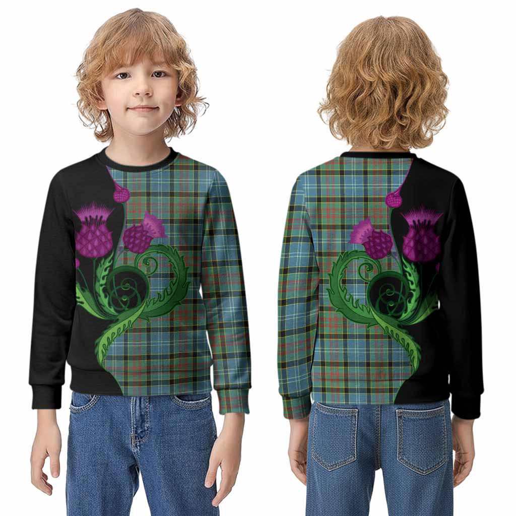 Cathcart Tartan Kid Knitted Sweatshirt Traditional Scottish Thistle