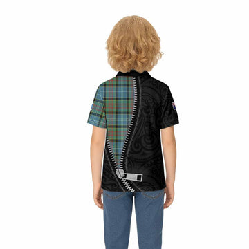 Cathcart Tartan Kid Polo Shirt New Zealand Pattern Unique Zipper Stylized