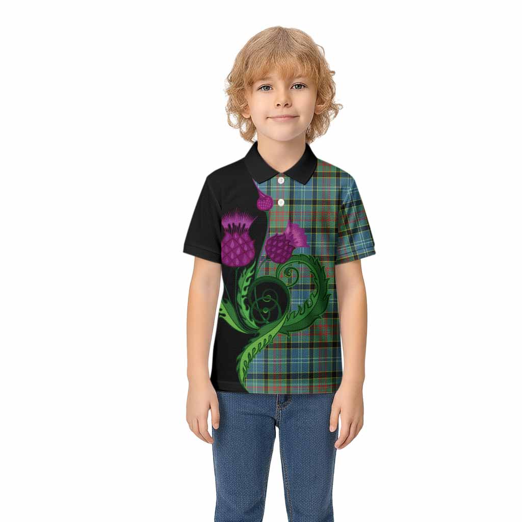 Cathcart Tartan Kid Polo Shirt Traditional Scottish Thistle
