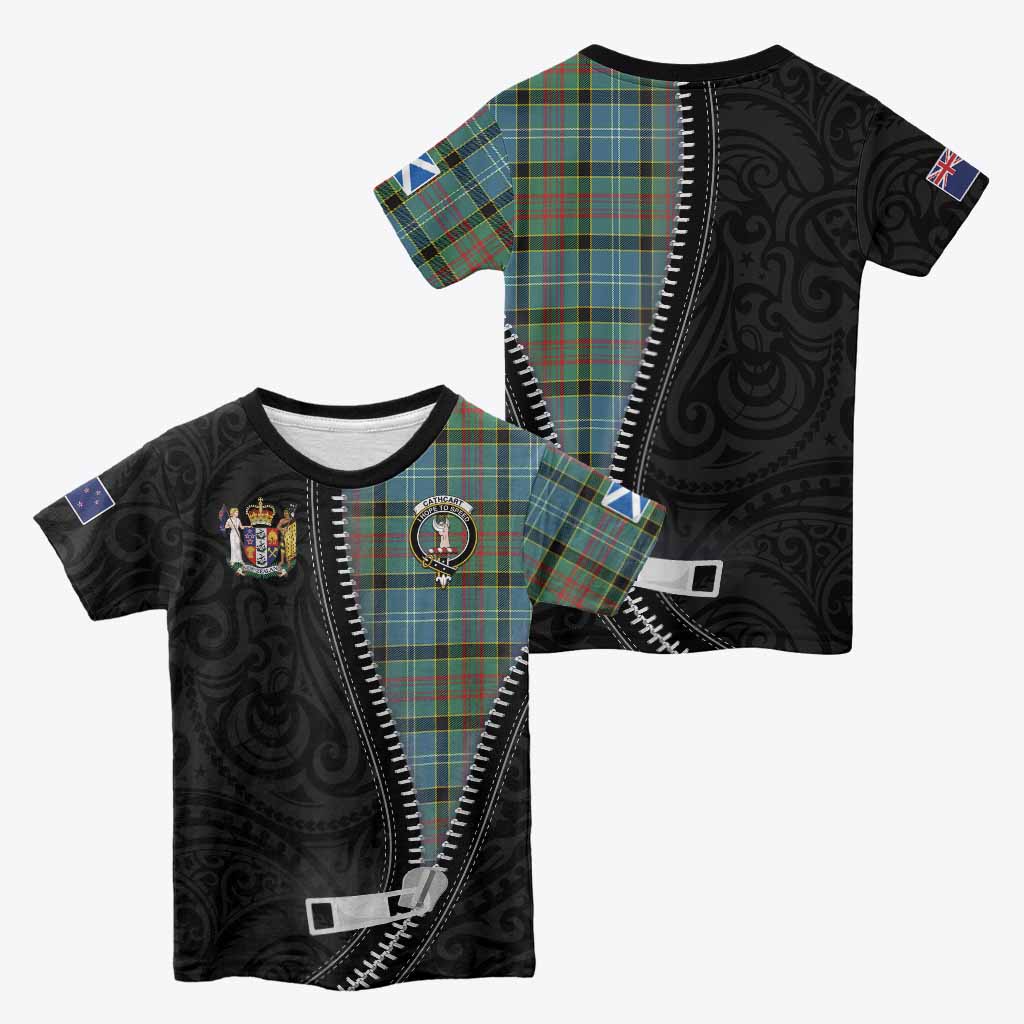 Cathcart Tartan Kid T-shirt New Zealand Pattern Unique Zipper Stylized