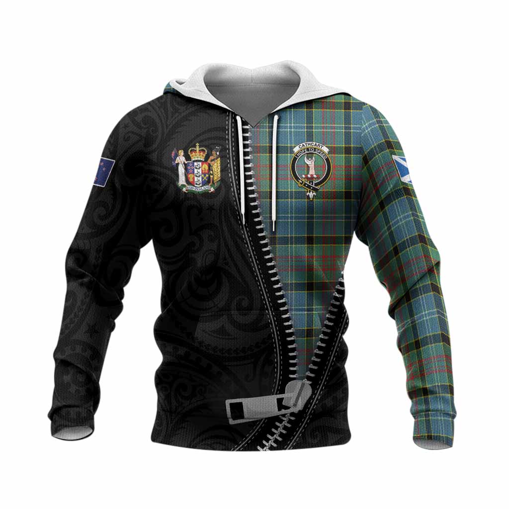 Cathcart Tartan Knitted Hoodie New Zealand Pattern Unique Zipper Stylized