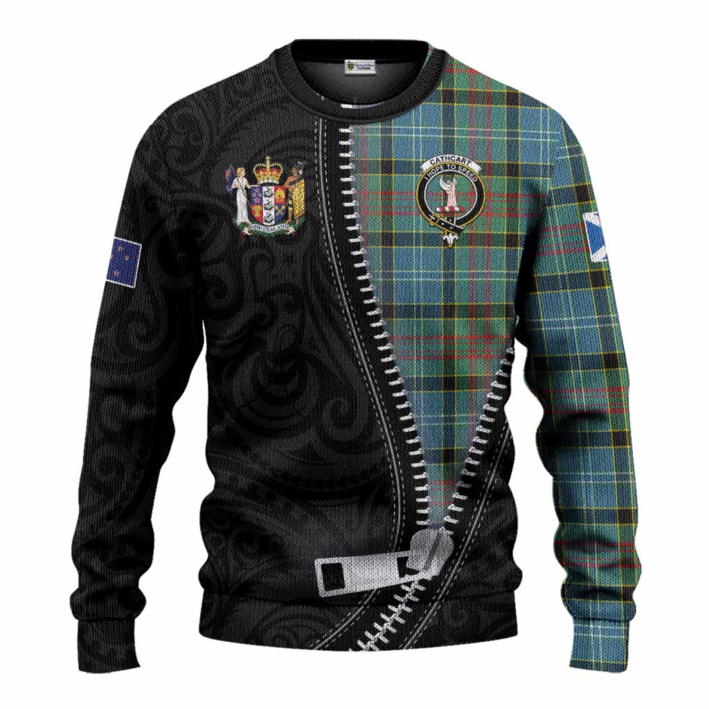 Cathcart Tartan Knitted Sweater New Zealand Pattern Unique Zipper Stylized