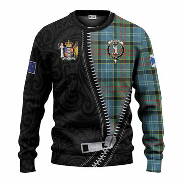 Cathcart Tartan Knitted Sweater New Zealand Pattern Unique Zipper Stylized