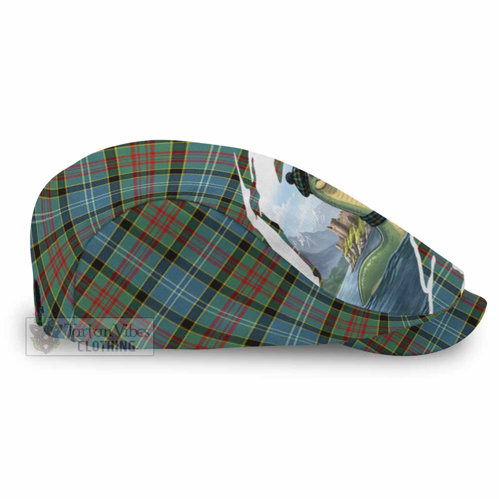 Cathcart Tartan Loch Ness Monster Scottish Heritage Art Flat Cap, Jeff Cap