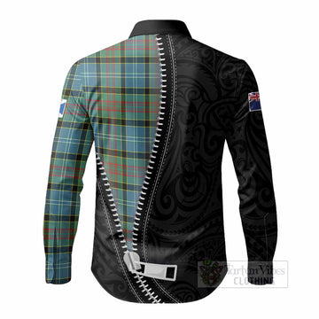 Cathcart Tartan Long Sleeve Button Shirts New Zealand Pattern Unique Zipper Stylized