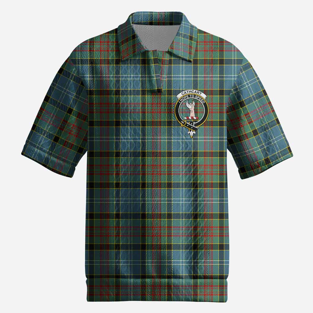 Cathcart Tartan Men’s Polo Sweater Top with Family Crest