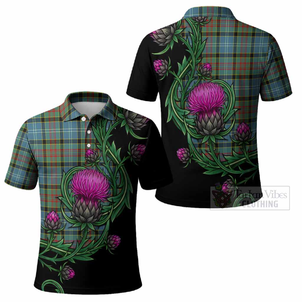 Cathcart Tartan Polo Shirt Resilient Scottish Thistle