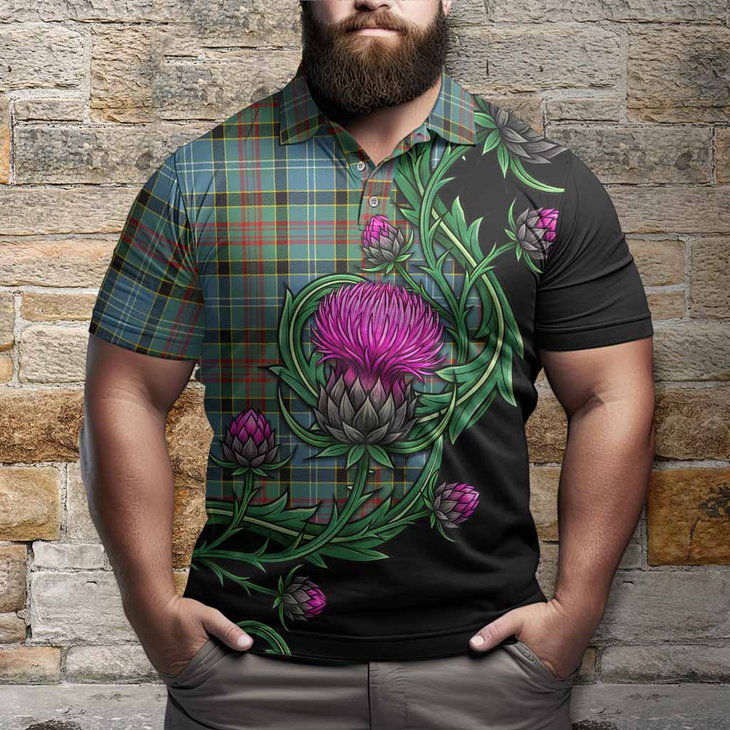 Cathcart Tartan Polo Shirt Resilient Scottish Thistle