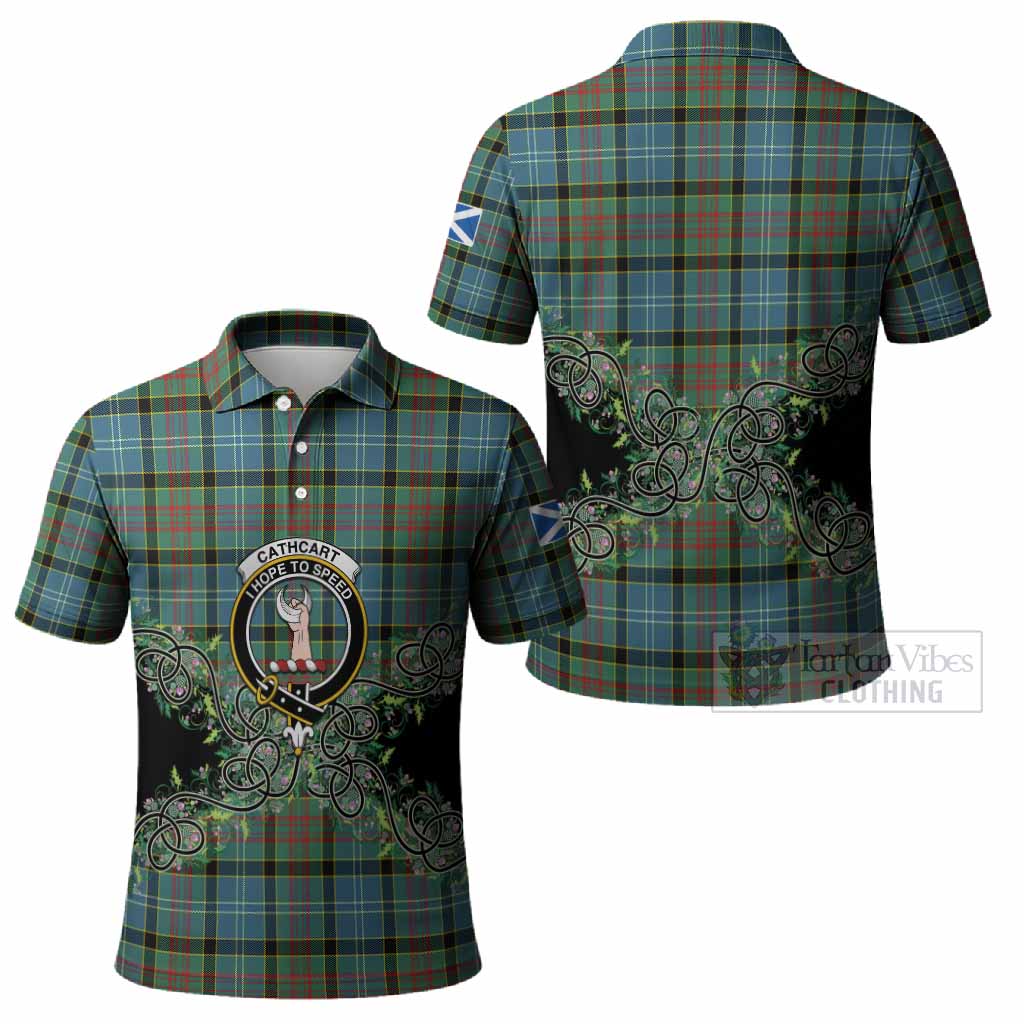Cathcart Tartan Polo Shirt Thistle Scottish Spirit