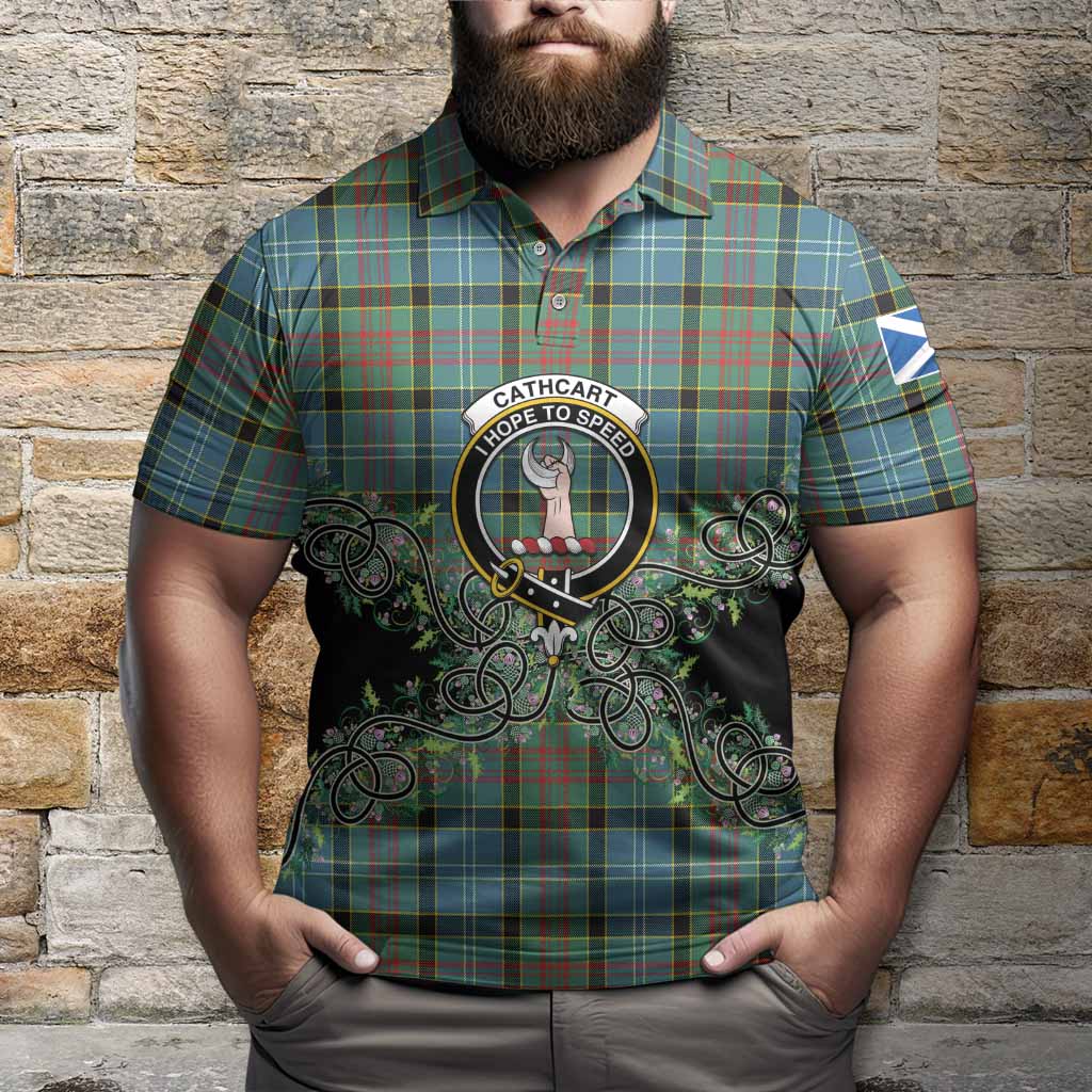 Cathcart Tartan Polo Shirt Thistle Scottish Spirit
