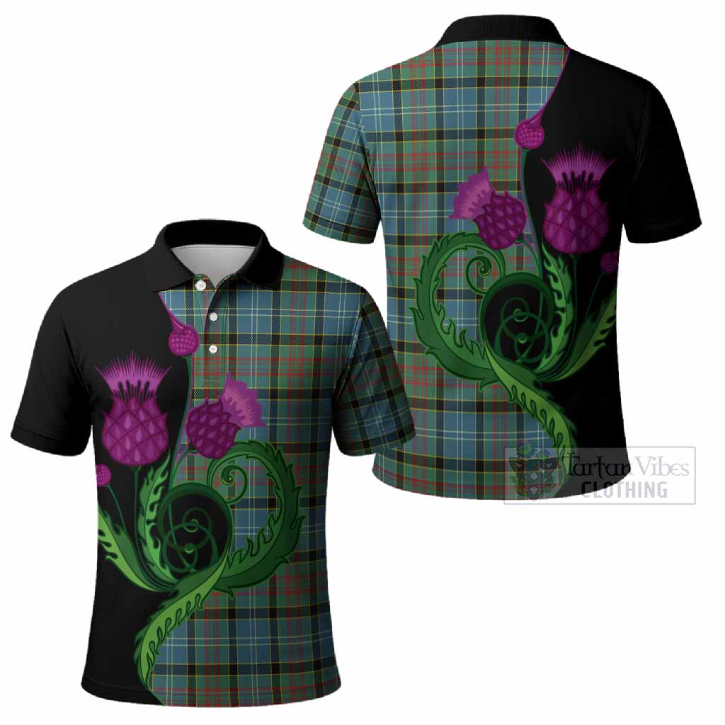 Cathcart Tartan Polo Shirt Traditional Scottish Thistle