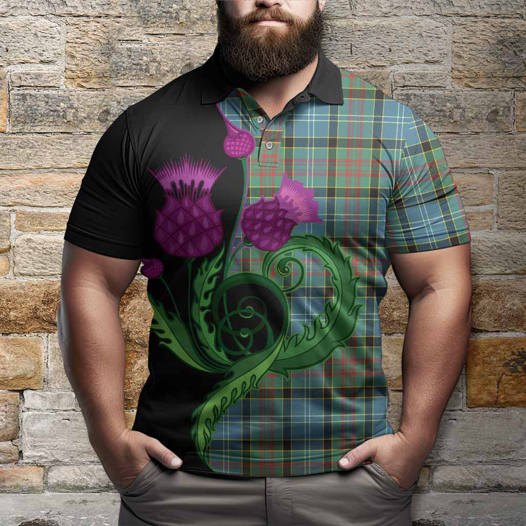 Cathcart Tartan Polo Shirt Traditional Scottish Thistle