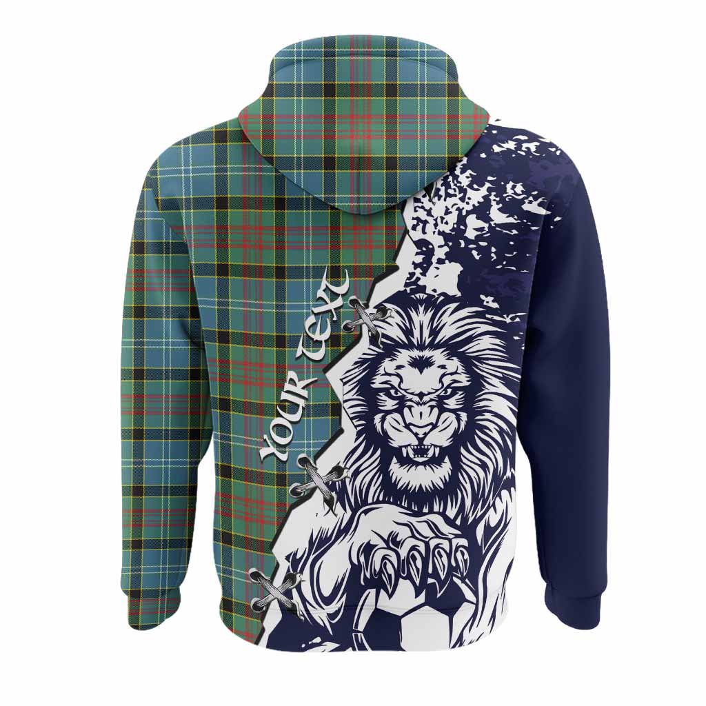 Cathcart Tartan Scottish Hoodie Angry Lion With Soccer Ball Style
