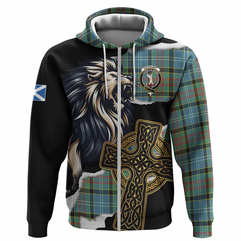 Cathcart Tartan Scottish Hoodie Lion Celtic Heritage