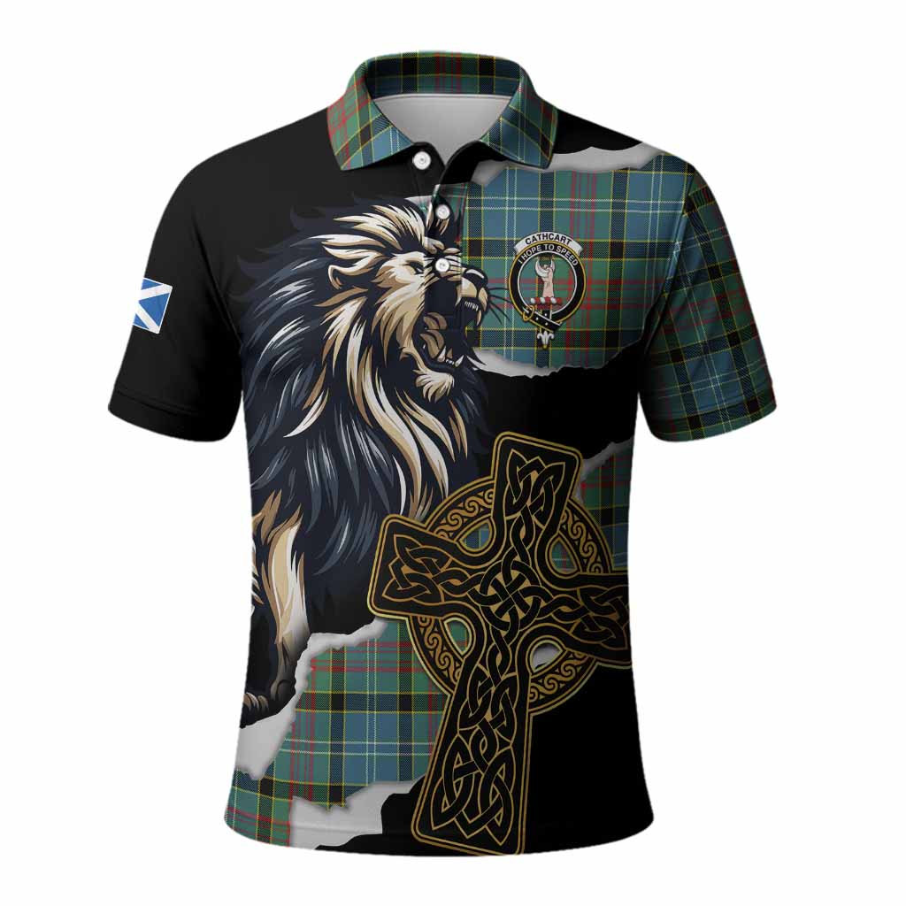Cathcart Tartan Scottish Polo Shirt Lion Celtic Heritage