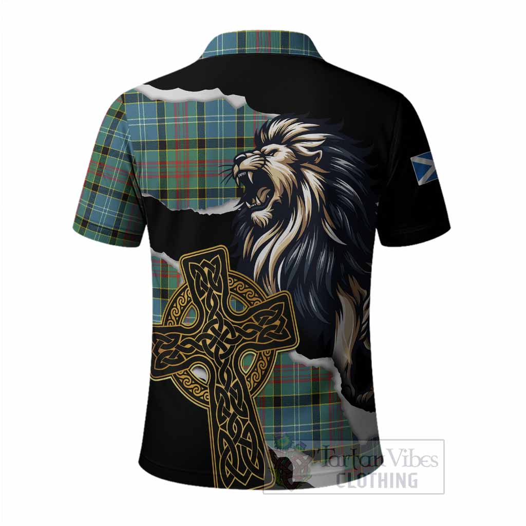 Cathcart Tartan Scottish Polo Shirt Lion Celtic Heritage