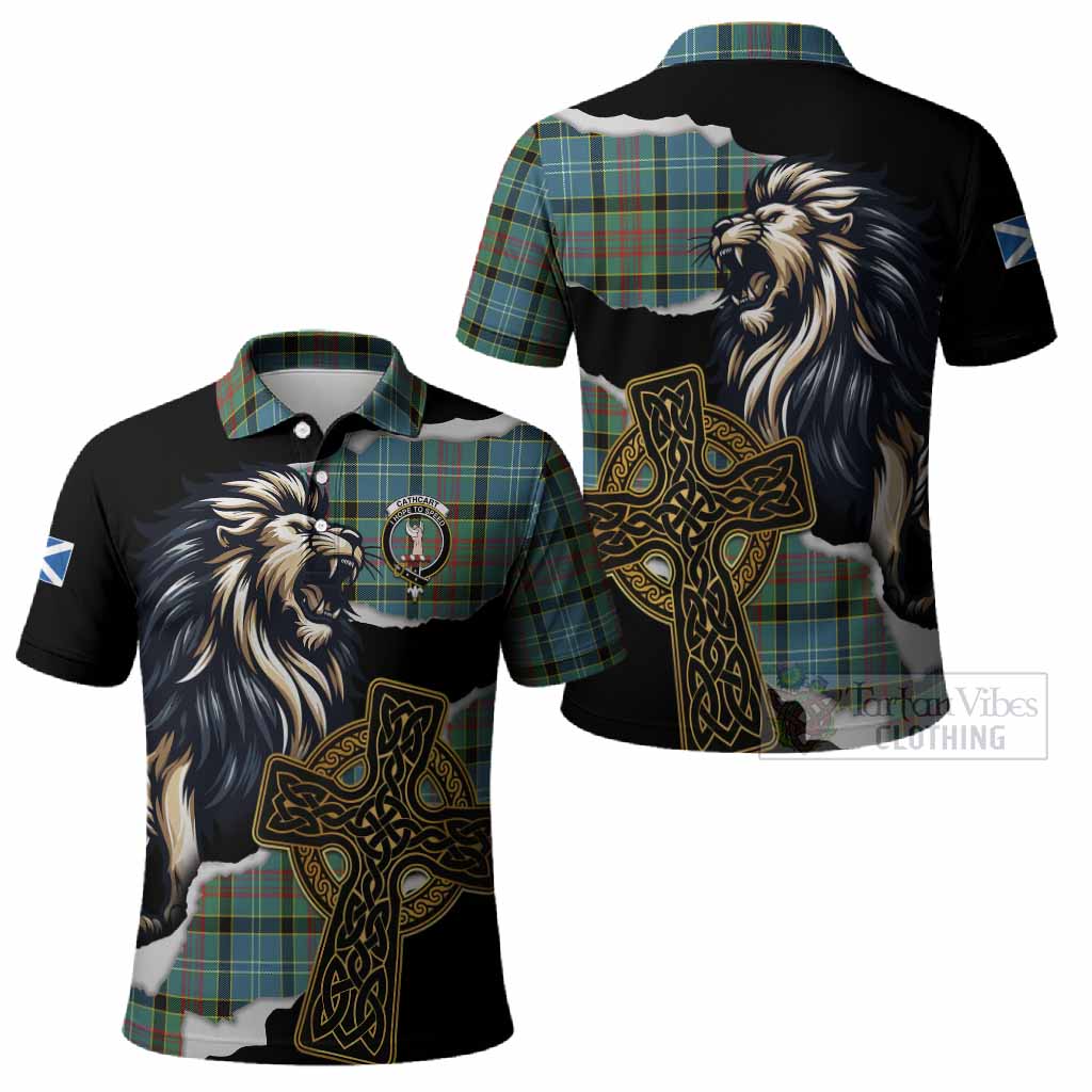 Cathcart Tartan Scottish Polo Shirt Lion Celtic Heritage