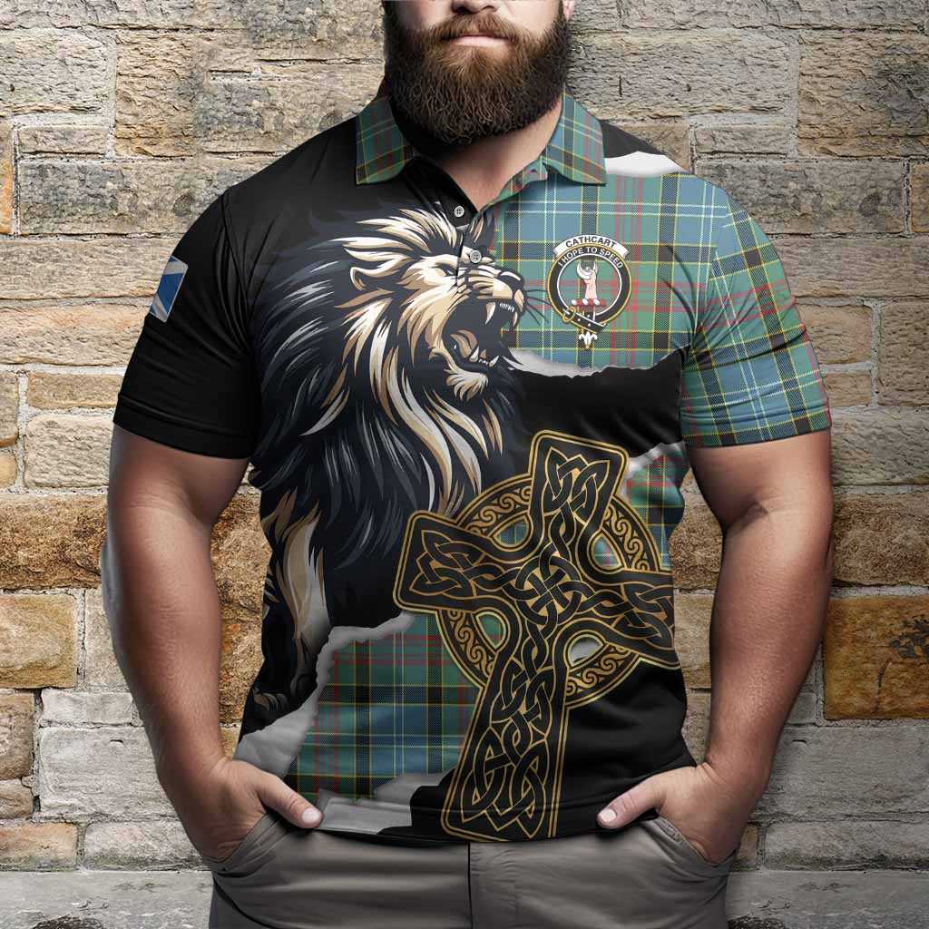 Cathcart Tartan Scottish Polo Shirt Lion Celtic Heritage