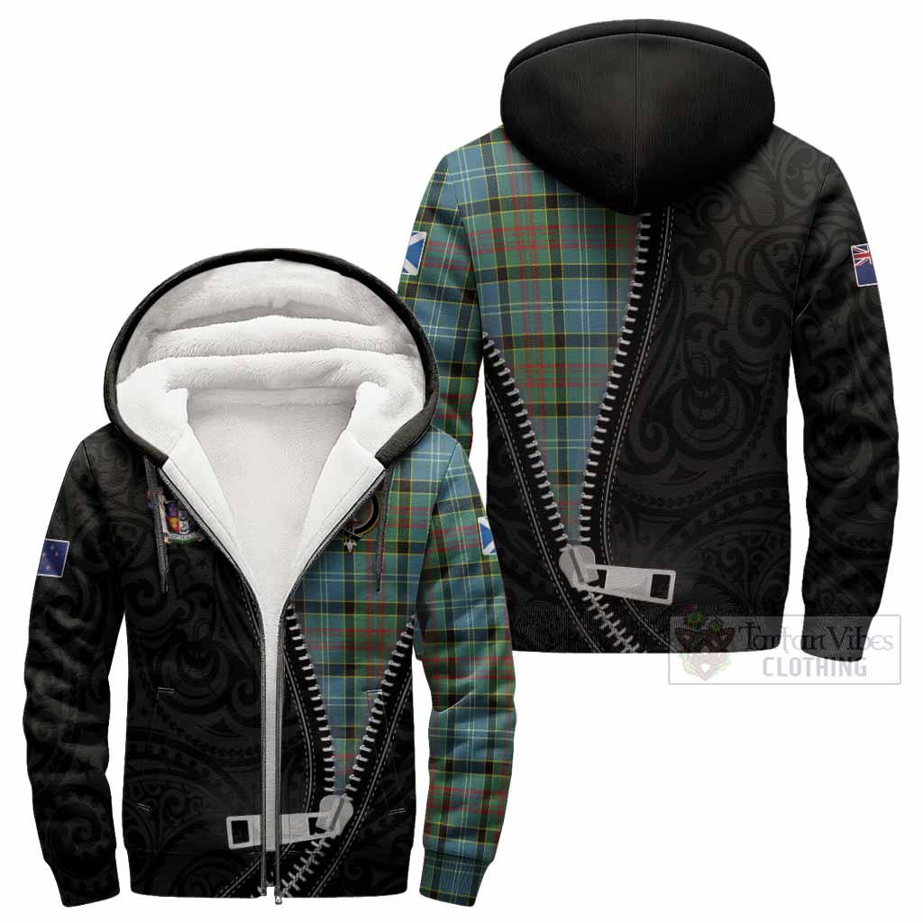 Cathcart Tartan Sherpa Hoodie New Zealand Pattern Unique Zipper Stylized