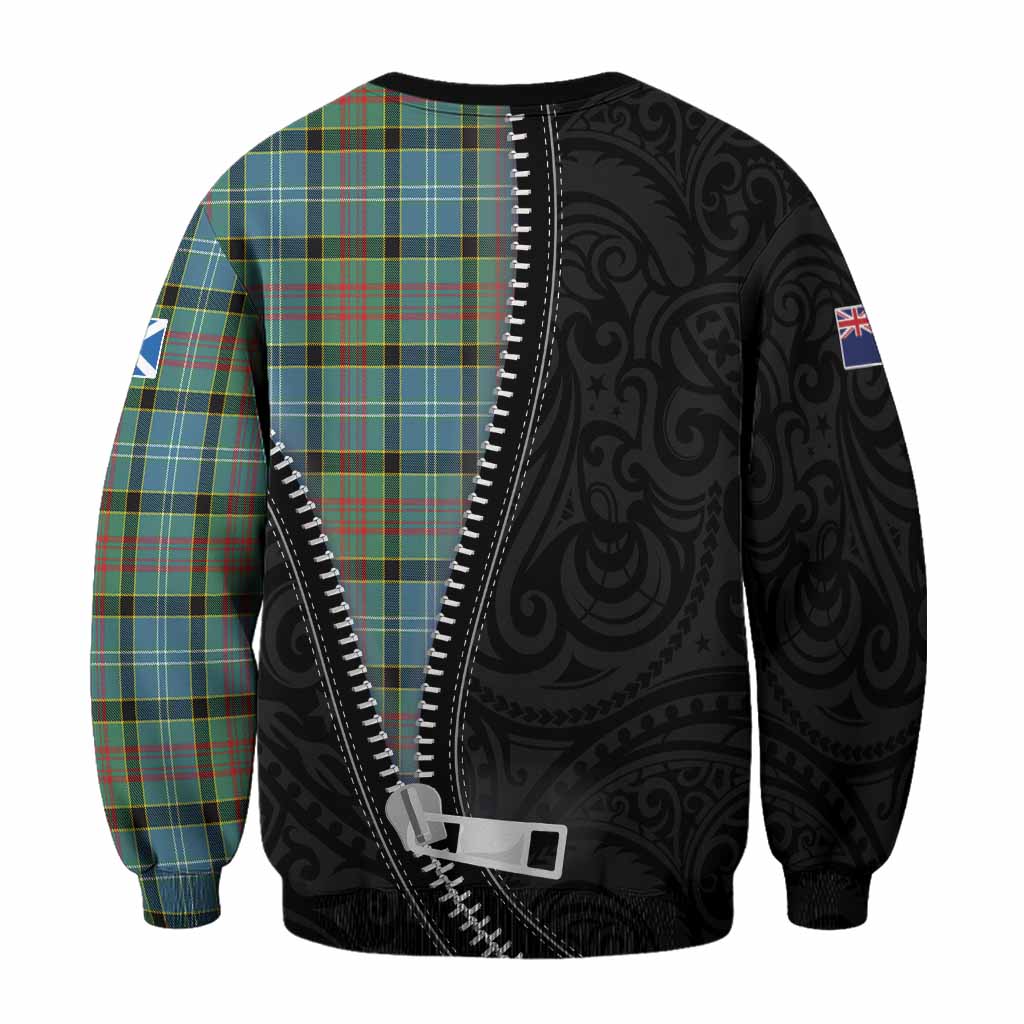 Cathcart Tartan Sweatshirt New Zealand Pattern Unique Zipper Stylized
