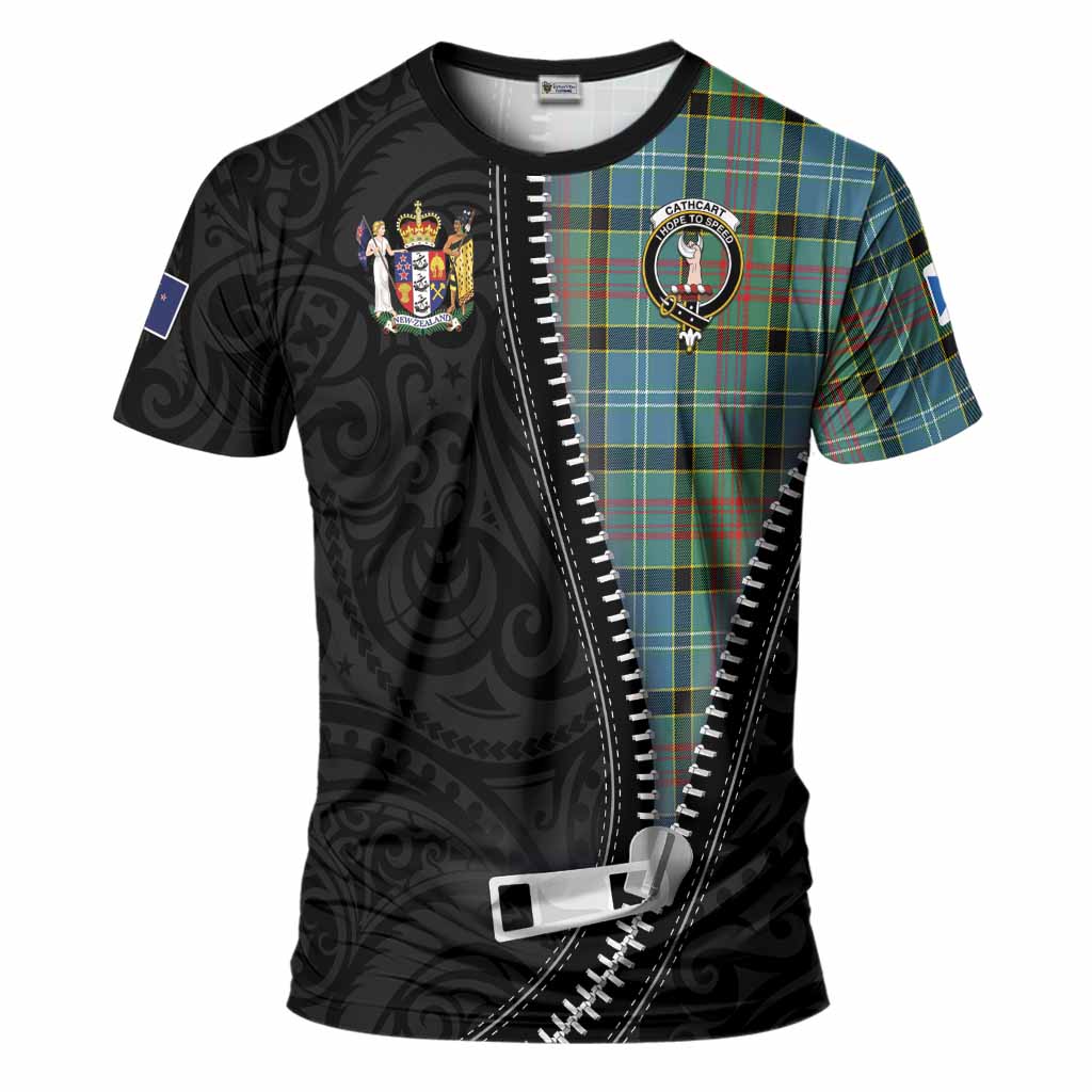 Cathcart Tartan T-Shirt New Zealand Pattern Unique Zipper Stylized