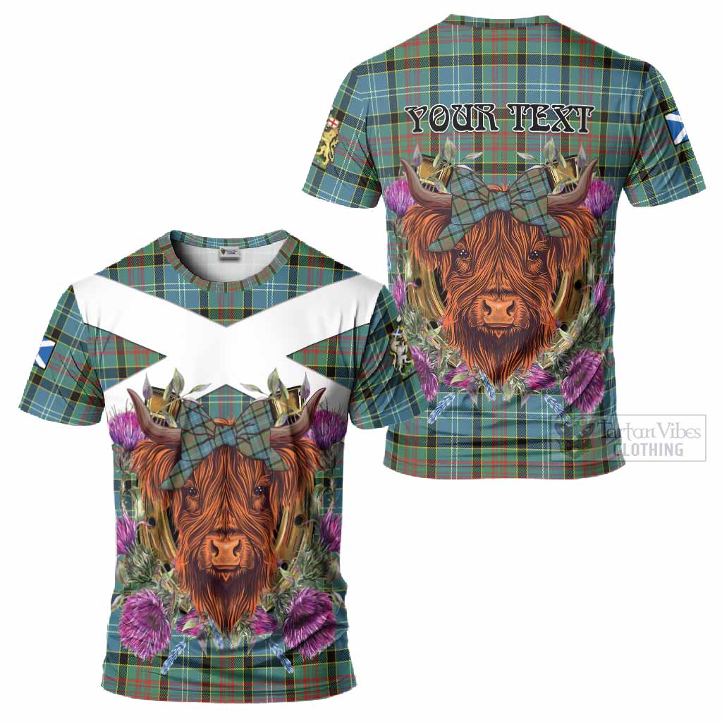 Cathcart Tartan T-Shirt Scottish Thistle Heilan Coo