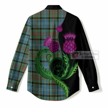 Cathcart Tartan Women Casual Shirt Traditional Scottish Thistle