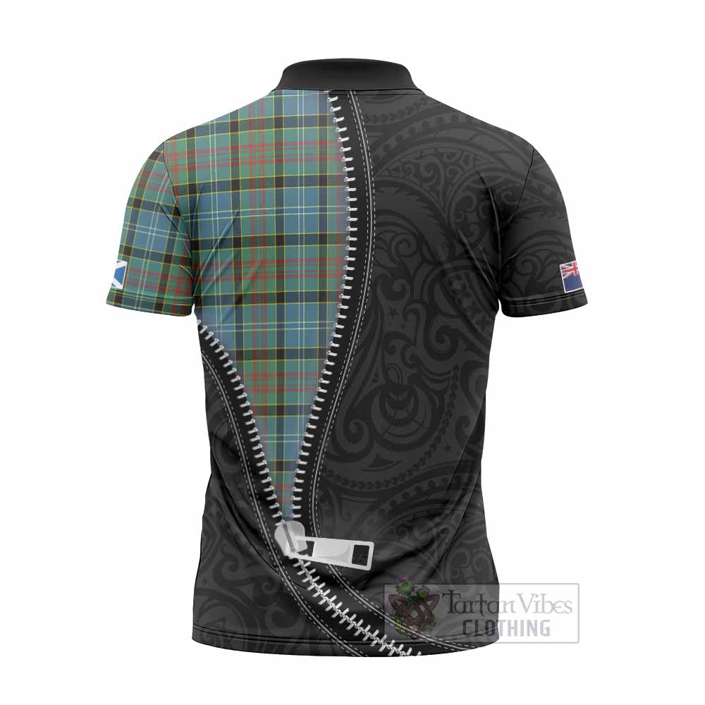 Cathcart Tartan Zipper Polo Shirt New Zealand Pattern Unique Zipper Stylized
