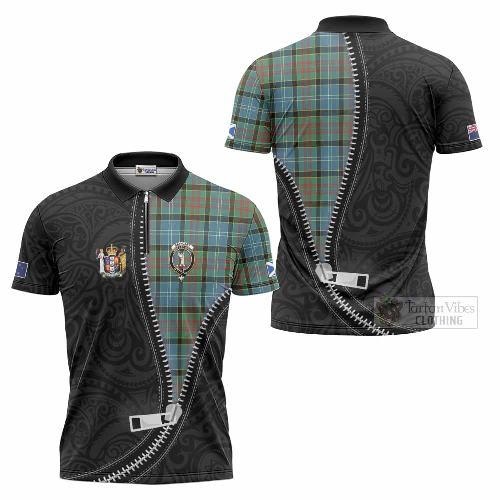 Cathcart Tartan Zipper Polo Shirt New Zealand Pattern Unique Zipper Stylized