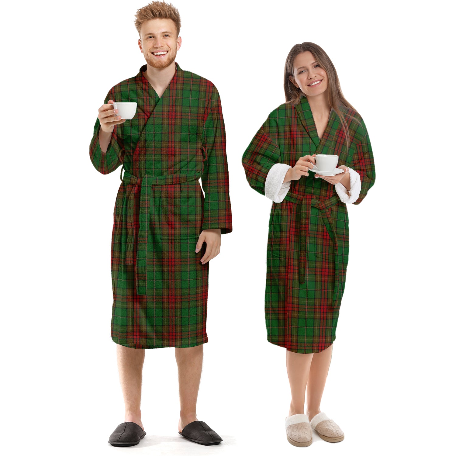 Cavan County Ireland Tartan Bathrobe Unisex S - Tartan Vibes Clothing
