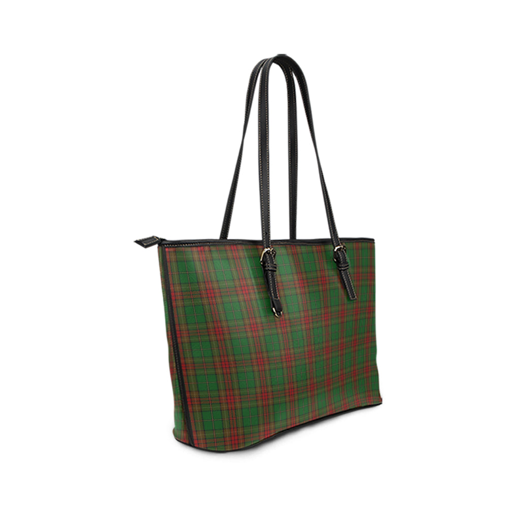 Cavan County Ireland Tartan Leather Tote Bag - Tartan Vibes Clothing