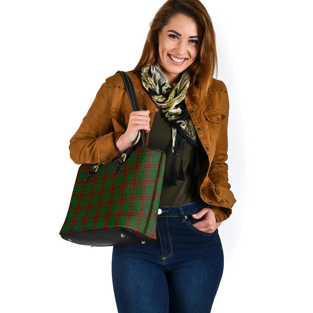 Cavan County Ireland Tartan Leather Tote Bag - Tartan Vibes Clothing