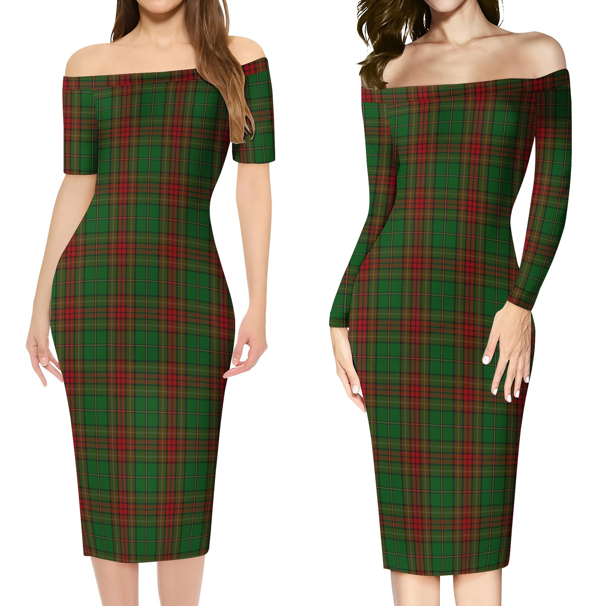 Cavan County Ireland Tartan Off Shoulder Lady Dress Women's Dress - Tartanvibesclothing