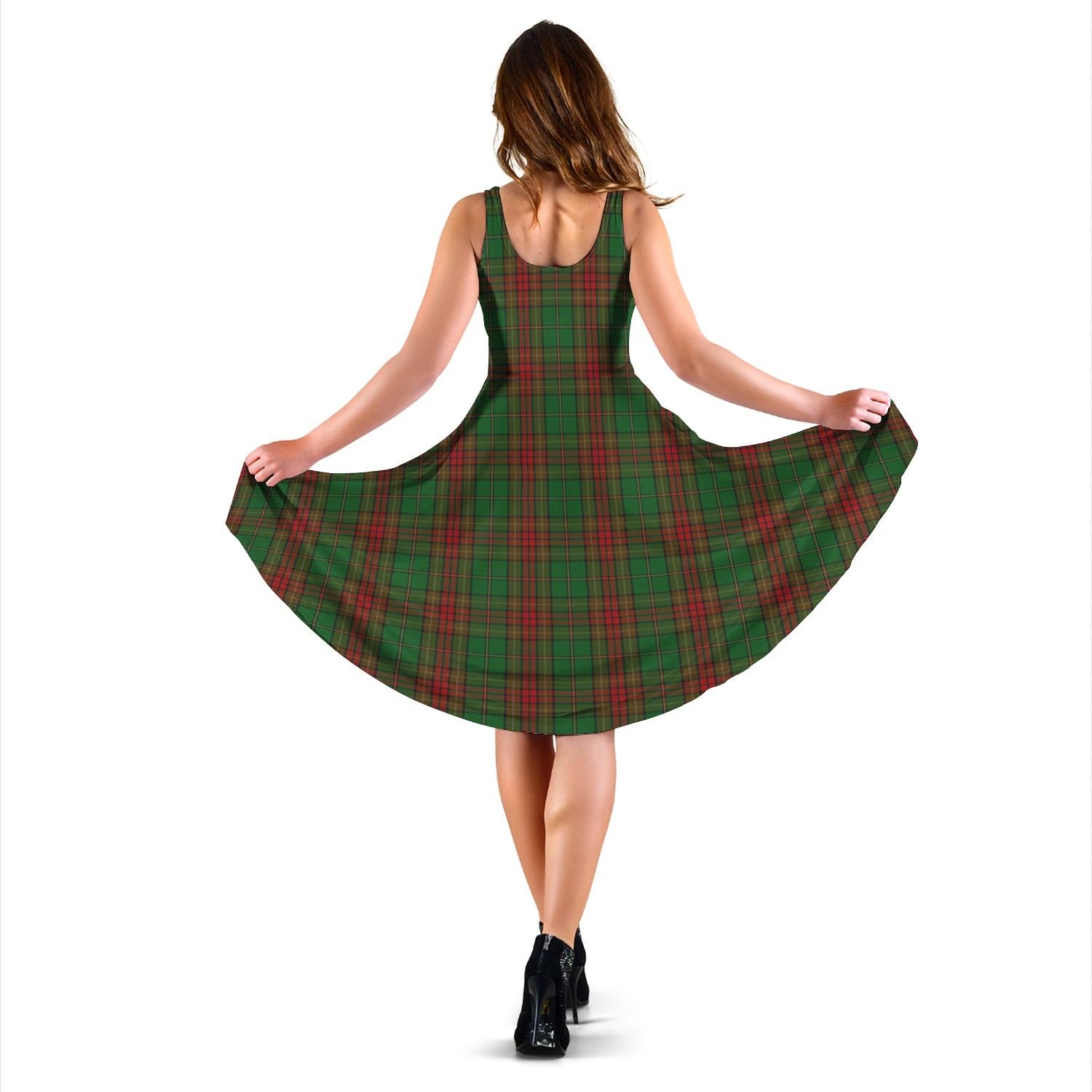 Cavan County Ireland Tartan Sleeveless Midi Womens Dress - Tartan Vibes Clothing