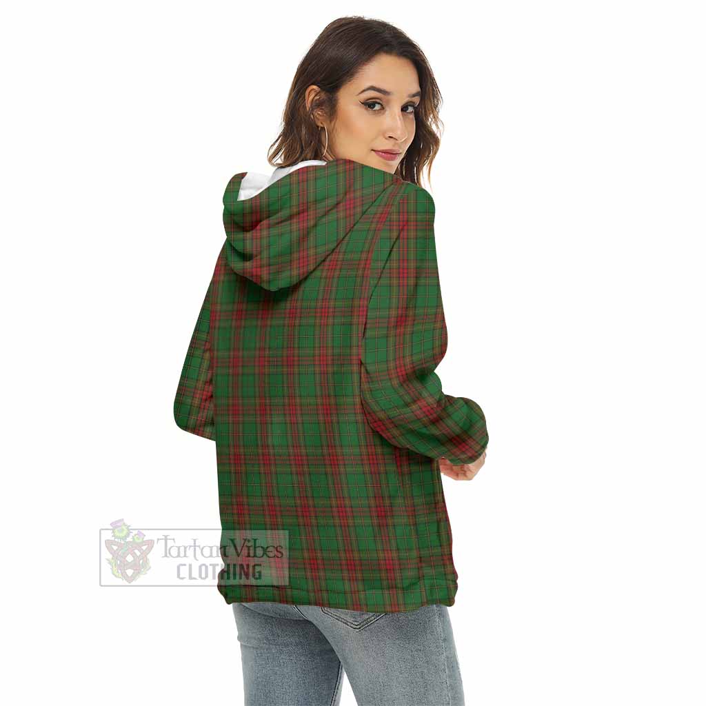 Tartan Vibes Clothing Cavan County Ireland Tartan Women's Borg  Half Zip Fleece Hoodie
