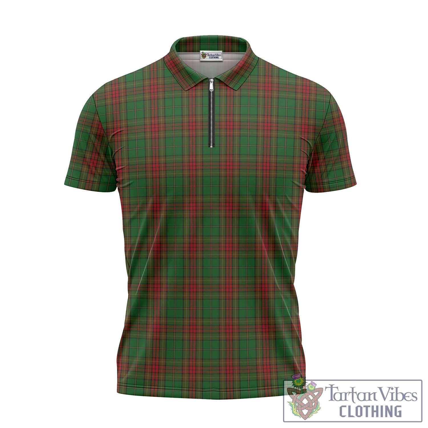 Tartan Vibes Clothing Cavan County Ireland Tartan Zipper Polo Shirt
