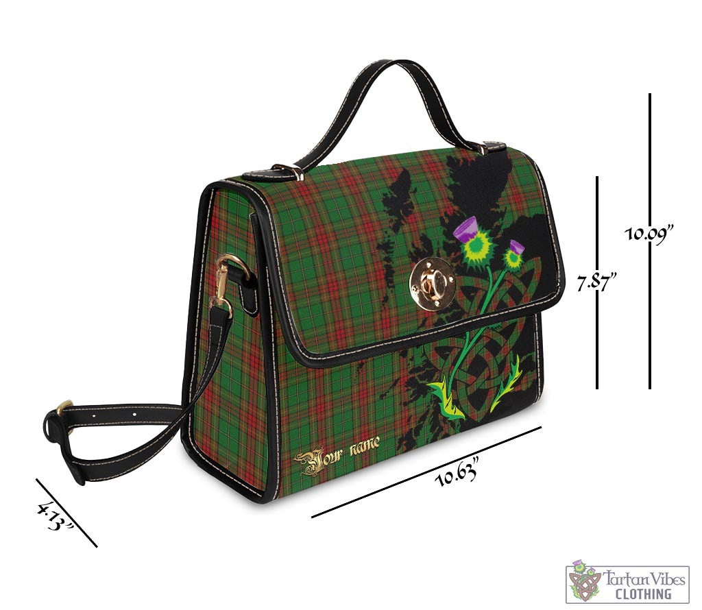 Tartan Vibes Clothing Cavan County Ireland Tartan Waterproof Canvas Bag with Scotland Map and Thistle Celtic Accents