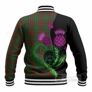Cavan County Ireland Tartan Baseball Jacket Traditional Scottish Thistle