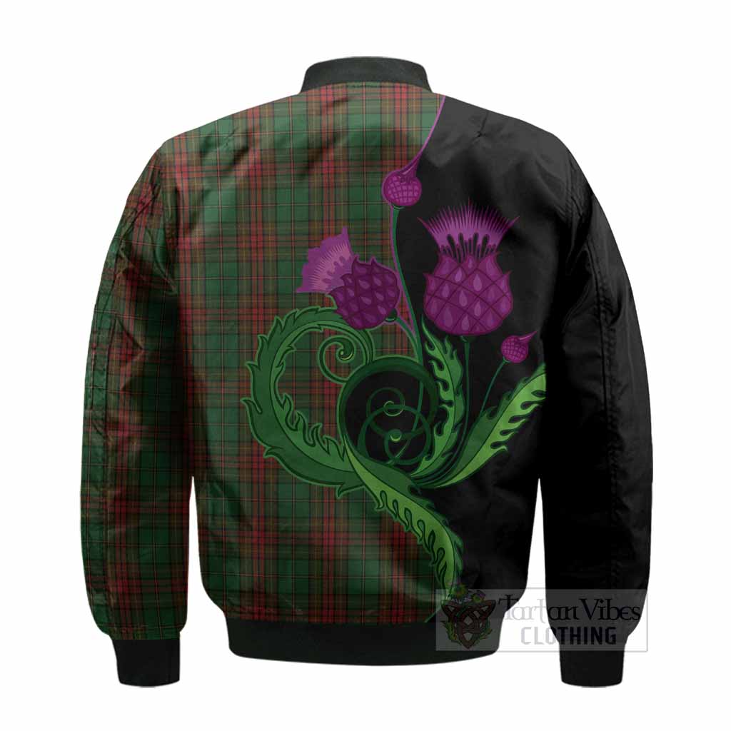 Cavan County Ireland Tartan Bomber Jacket Traditional Scottish Thistle