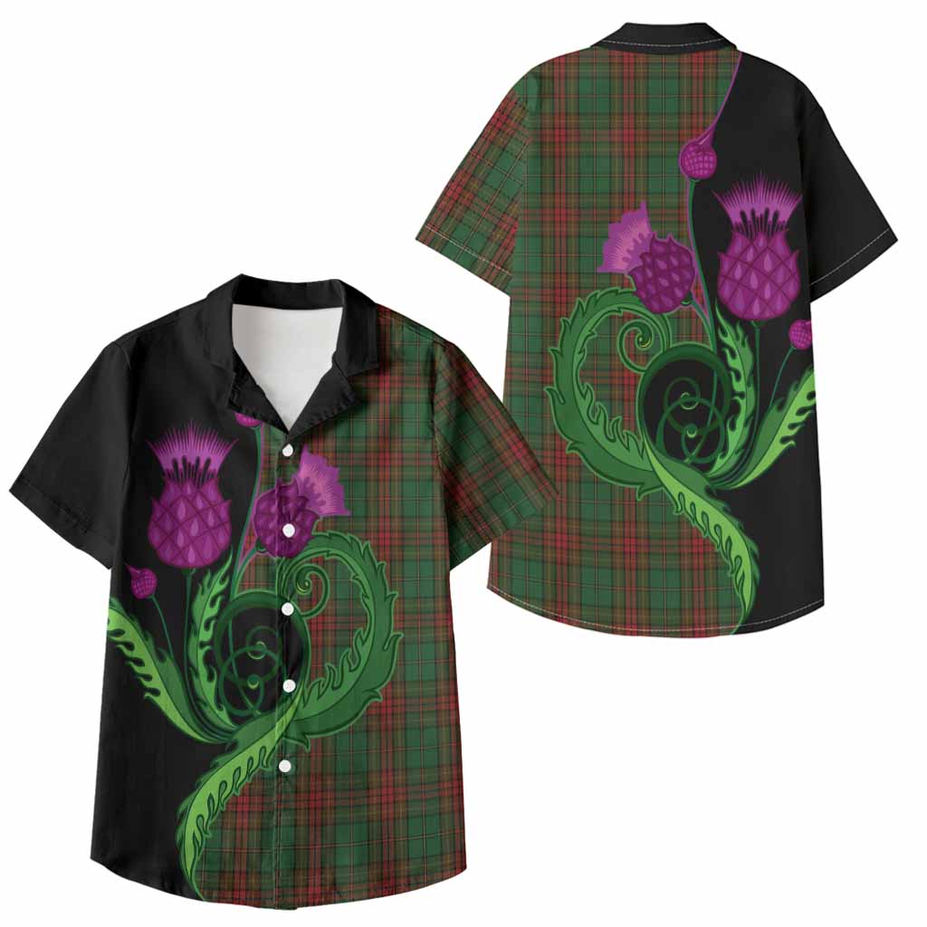 Cavan County Ireland Tartan Kid Hawaiian Shirt Traditional Scottish Thistle