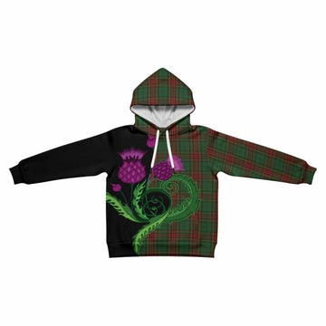 Cavan County Ireland Tartan Kid Hoodie Traditional Scottish Thistle