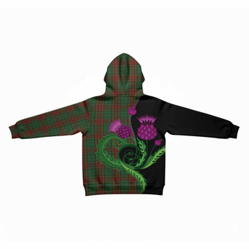 Cavan County Ireland Tartan Kid Hoodie Traditional Scottish Thistle
