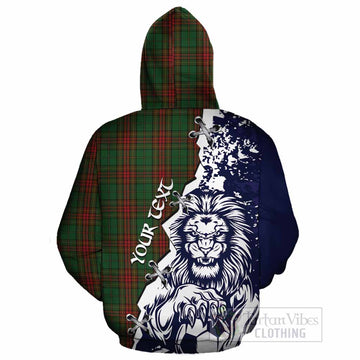 Cavan County Ireland Tartan Scottish Cotton Hoodie Angry Lion With Soccer Ball Style