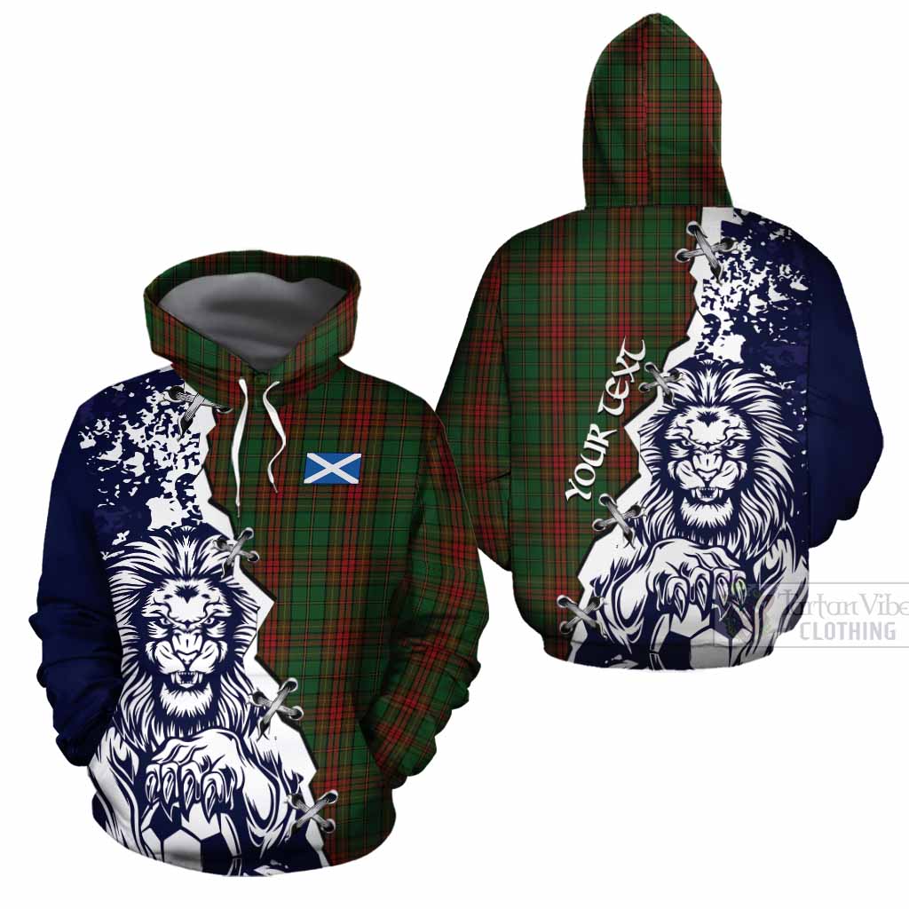 Cavan County Ireland Tartan Scottish Cotton Hoodie Angry Lion With Soccer Ball Style