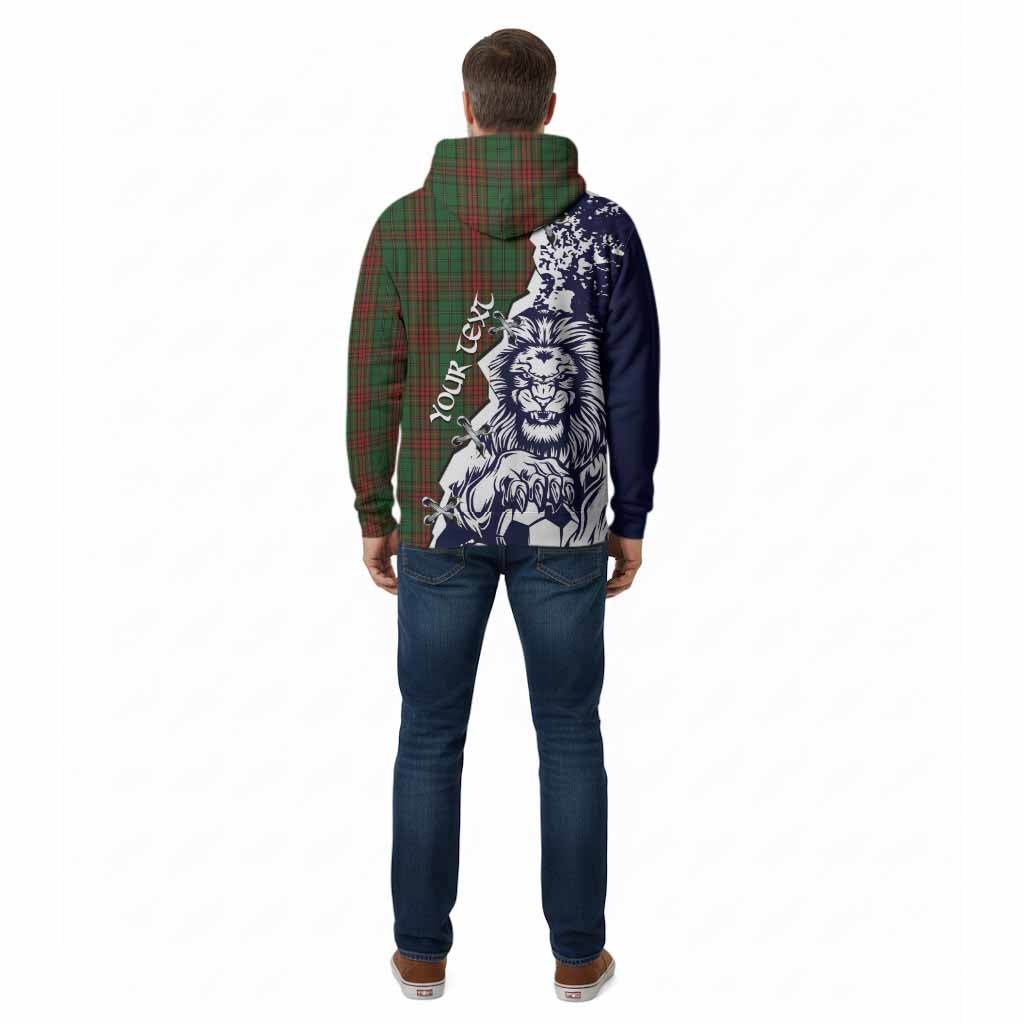 Cavan County Ireland Tartan Scottish Cotton Hoodie Angry Lion With Soccer Ball Style