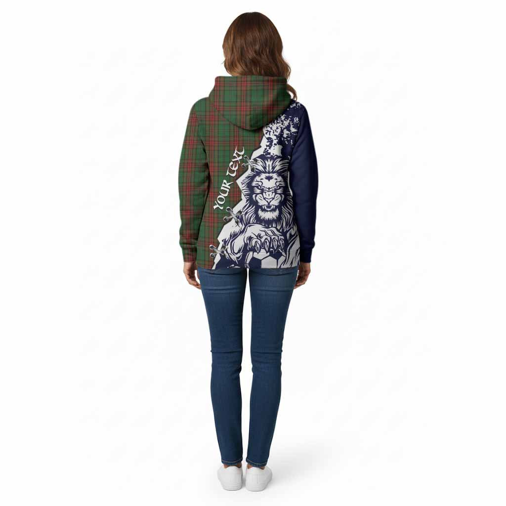 Cavan County Ireland Tartan Scottish Cotton Hoodie Angry Lion With Soccer Ball Style