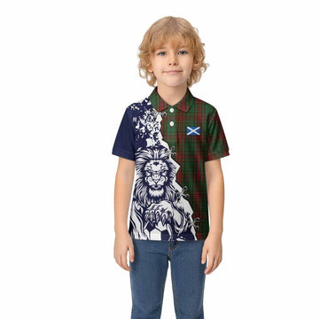 Cavan County Ireland Tartan Scottish Kid Polo Shirt Angry Lion With Soccer Ball Style