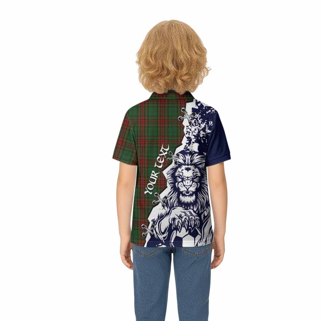 Cavan County Ireland Tartan Scottish Kid Polo Shirt Angry Lion With Soccer Ball Style