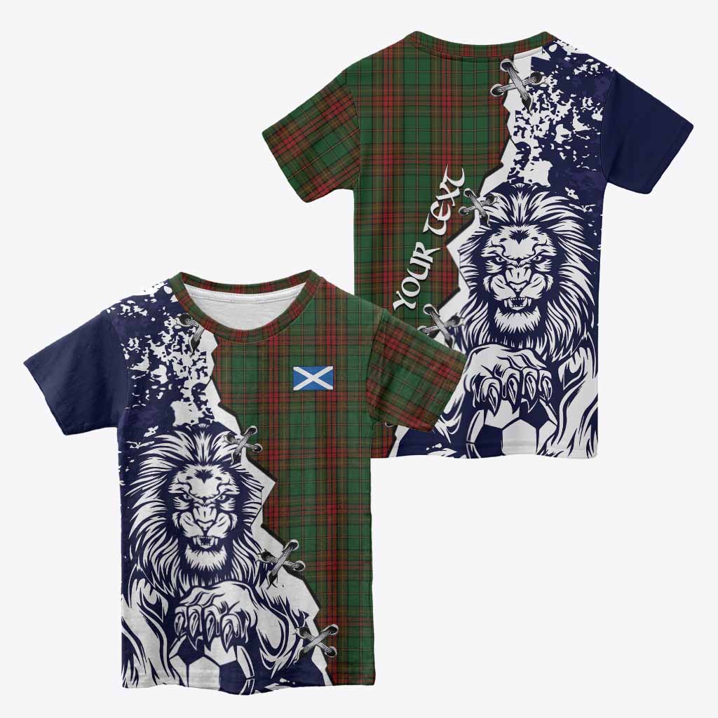 Cavan County Ireland Tartan Scottish Kid T-shirt Angry Lion With Soccer Ball Style